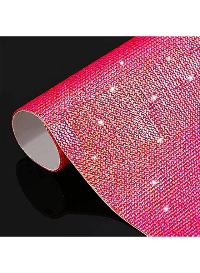 12000 Pcs Bling Bling Rhinestone Sheet Rhinestones Sticker DIY Car Decoration Sticker Self Adhesive Glitter Crystal Gem Stickers for Car Decoration, 9.4 x 7.9 Inch(Big Red AB Color) - Image 1